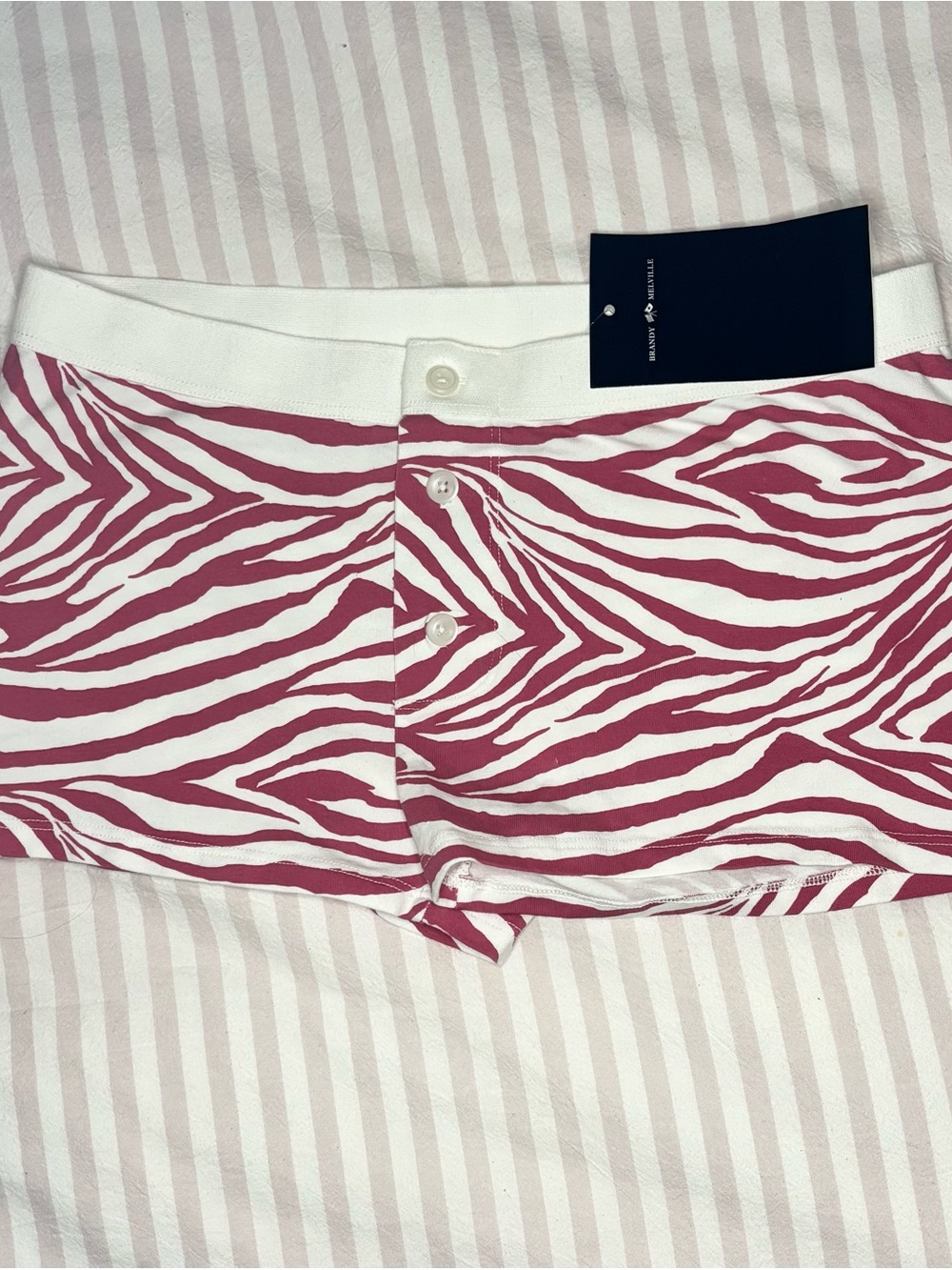 Brandy Melville Pink and White Zebra Bike Shorts